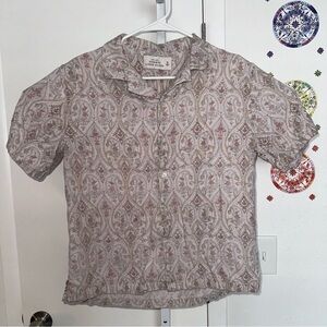 Abercrombie & Fitch Summer Linen Blend Paisley Shirt - Size S